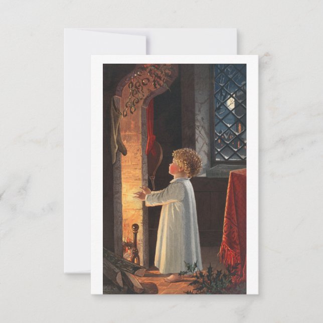 Convite Imagem De Natal Representando Uma Lareira, Armazen (Frente)