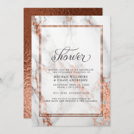 Convite Imagem de Negrito de Casamento de Cobre e Marble