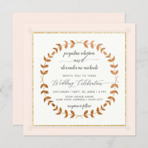 Convite Imagem de Script Laurel Leaf Wreath