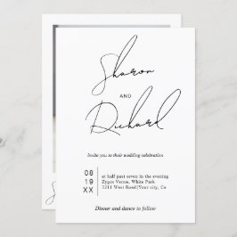 Convite Imagem do casamento em preto e branco