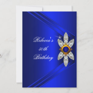 Convite Imagem do Diamante Azul Real da Festa de aniversár