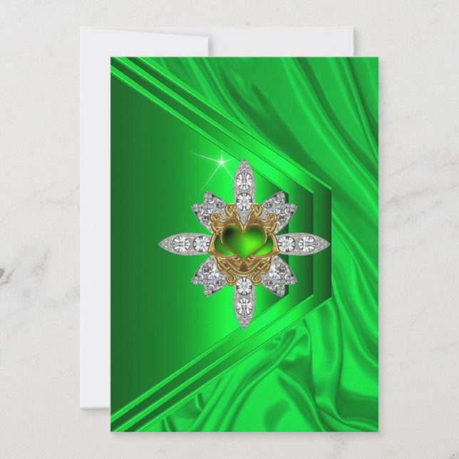 Convite Imagem do Diamante do Verde limão 50º (Frente)