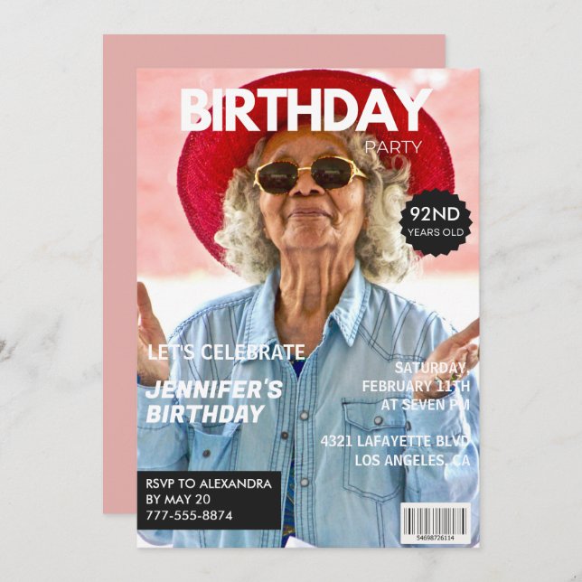 Convite Imagem do Elegante Luxury Magazine Foto 92º aniver (Frente/Verso)