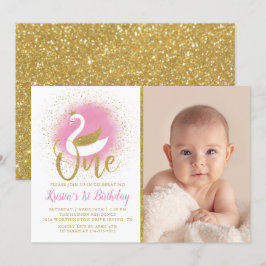 Convite Imagem do primeiro aniversario da Princesa Swan Do