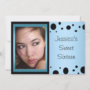 Convite Imagem do Sweet 16 Azul Elegante