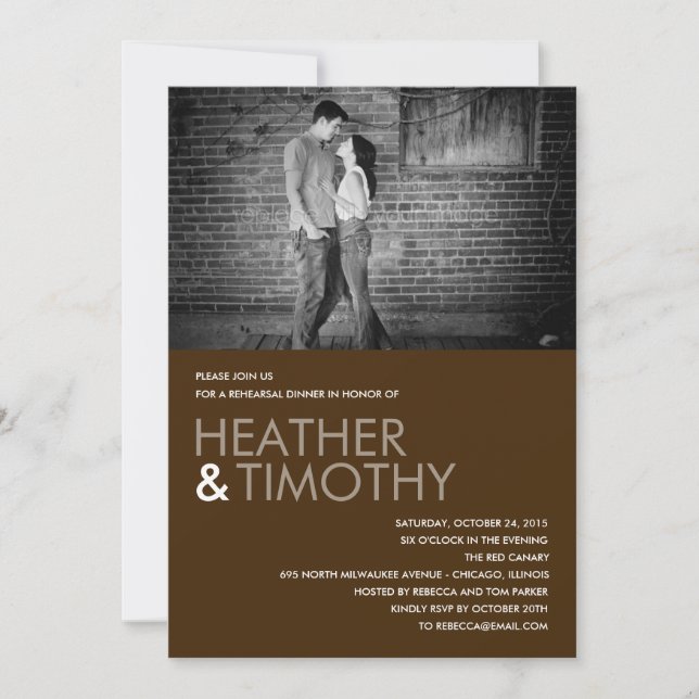 Convite Imagem Janto de ensaio perfeito/Convite para Chá (Frente)