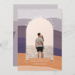 Convite IMAGEM LÍNGUA Mauve Orange Contemporânea OBRIGADA