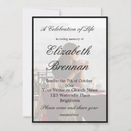 Convite Imagem Memorial Funeral Monograma Inv Negra Elegan