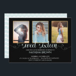 Convite Imagem Moderna Chic Foto de 16 Anos<br><div class="desc">Personalize esta tipografia quic O doce convite de aniversário de 16 anos com suas fotos e detalhes da festa, fácil e rapidamente, basta pressionar o botão personalizar para reorganizar e formatar o estilo e o posicionamento do texto.  Você tem a opção de mudar a cor do design de fundo para...</div>