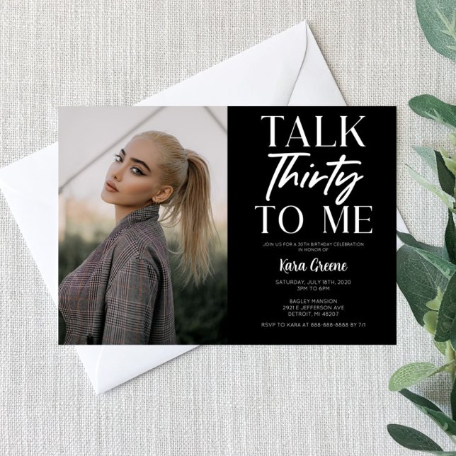 Convite Imagem Negra Fale 30 Para Mim aniversário de 30 an (Criador carregado)