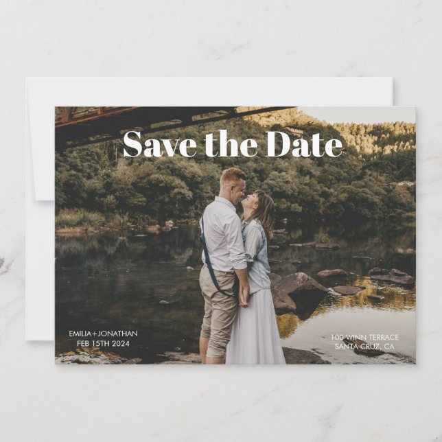 Convite Imagem Simples Retroativa Salvar a Data (Frente)