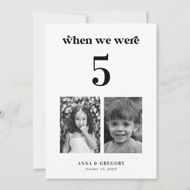 Convite Imagens de Infância Retroativas 5x7 Número da Tabe (Frente)