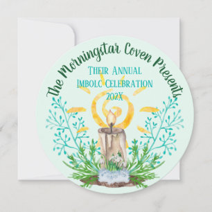 Convite Imbolc Spiral Sun Wicca Sabbat Holiday