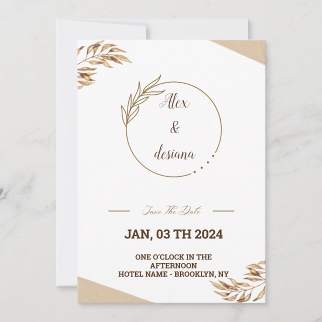 Convite imitação do ouro (Frente)