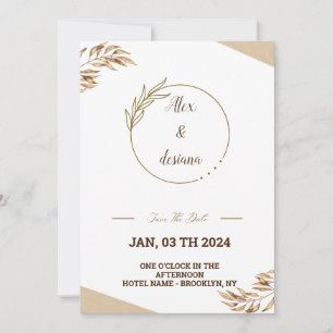 Convite imitação do ouro