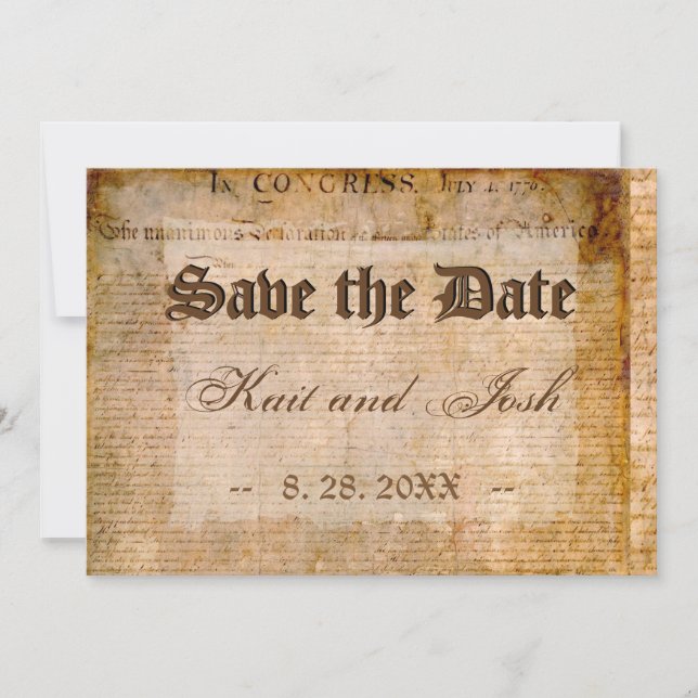 Convite Impergaminho surpreendente da independência da Dec (Frente)