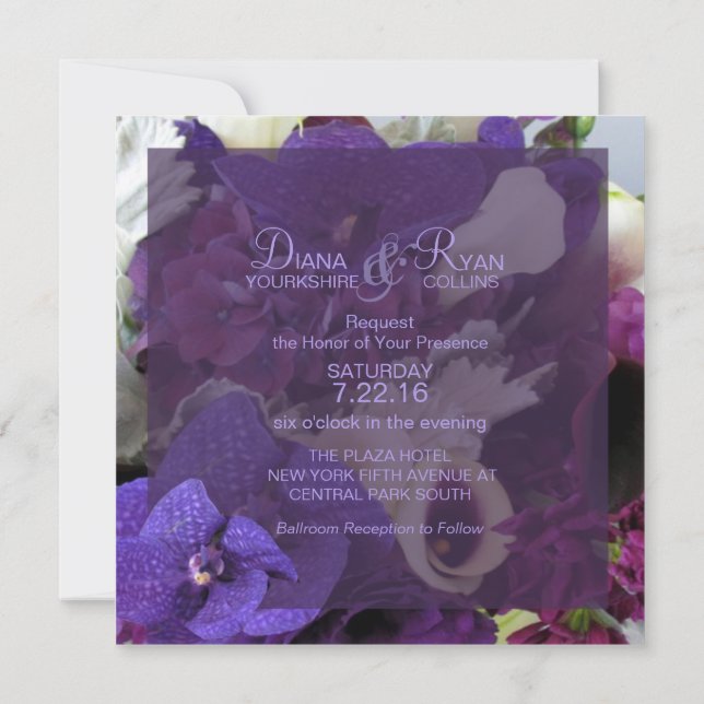 Convite Imperial Flores para casamentos (Verso)