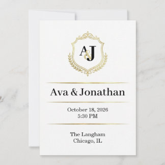 Convite Imperial Luxe Wedding Invitation-Monogram Elegance