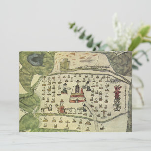 Convite Império Asteca de Montezuma, Mapa Antigo do Mundo,