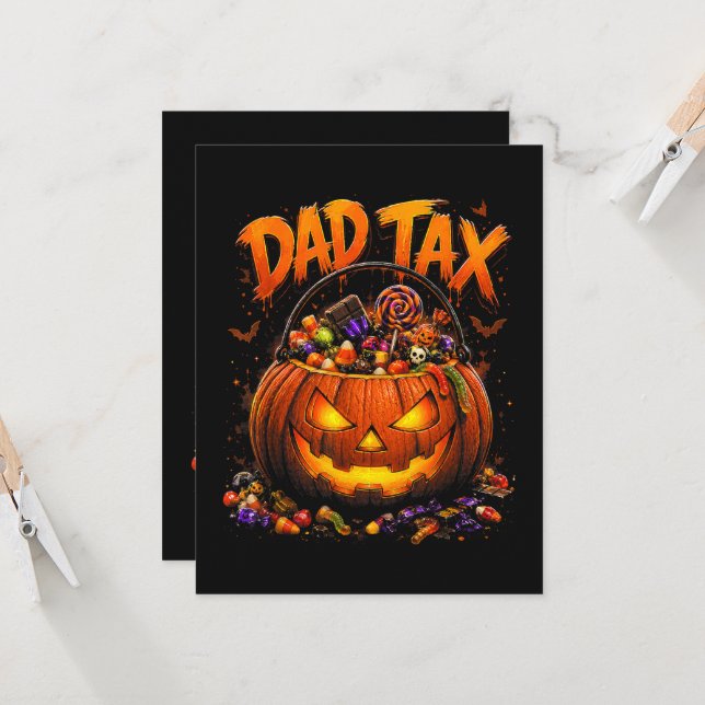 Convite Imposto de Pai Engraçado de Halloween Abóbora (Frente/Verso In Situ)
