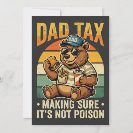 Convite Imposto do Papai Urso Engraçado Design Humor Pai