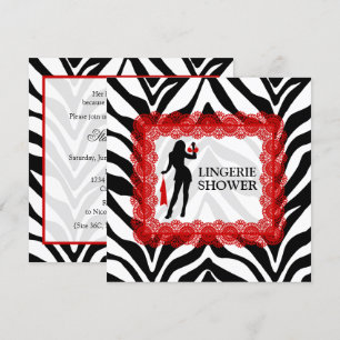 Convite Impressão da zebra e chá vermelho da lingerie do