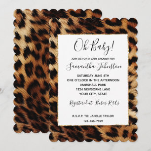 Convite Impressão de Animais Castanhos-Leopardo