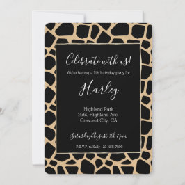 Convite Impressão de Girafa Castanha