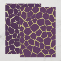 Impressão de Girafa Roxo e Dourada Imprimível