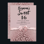 Convite Impressão de Grelha Cor-de-rosa-Dourada Leopardo D<br><div class="desc">Personalizar para o seu evento</div>