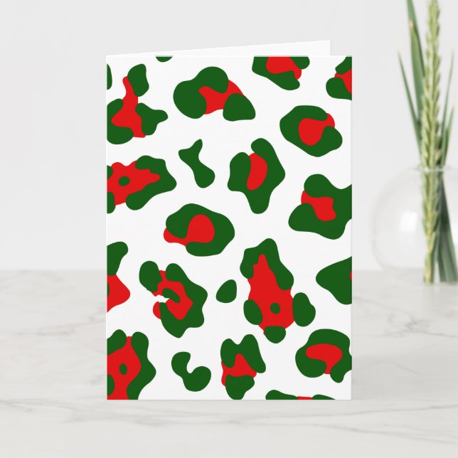 Convite impressão de leopardo de natal (Frente)