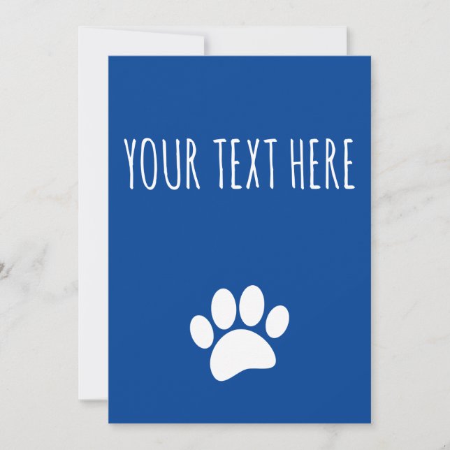 Convite Impressão de Pata de Cachorro Texto Personalizado  (Frente)