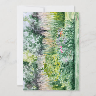 Convite impressão de pintura por aquarela de flores