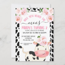 Impressão De Vaca Você Ouviu O Aniversário Do Moos