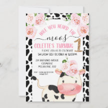 Impressão De Vaca Você Ouviu O primeiro aniversari