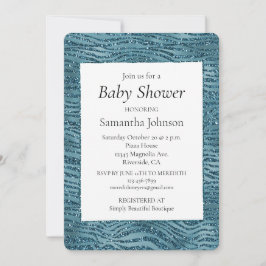 Convite Impressão de Zebra Azul-Turquesa