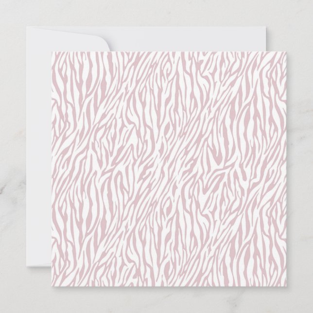 Convite Impressão de Zebra Branca Rosa Doce Dezesseis (Frente)