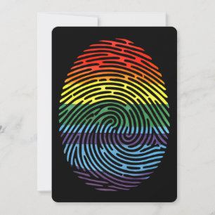 Convite Impressão digital LGBTQ Orgulho Gay Lésbica Orgulh