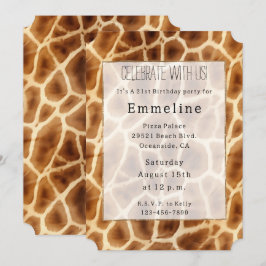Convite Impressão em animais Brown Giraffe