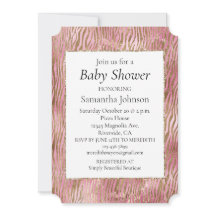 Impressão em Zebra Dourada Rosa Menino