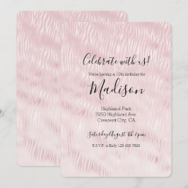 Convite Impressão em Zebra Rosa Blush Glam