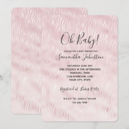 Convite Impressão em Zebra Rosa Blush Glam