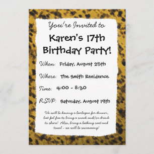 Convite Impressão Leopardo