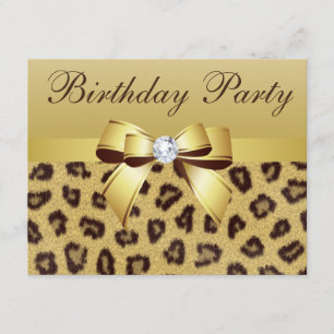Convite Impressão Leopardo, Arco e Festa de aniversário 