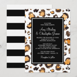 Convite Impressão Leopardo-d-Água e Stripes Chic | Casamen