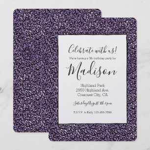 Convite Impressão Leopardo Roxo