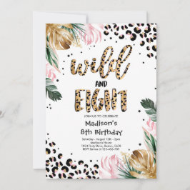 Convite Impressão Selvagem e Oito Leopardo 8ª Festa de ani