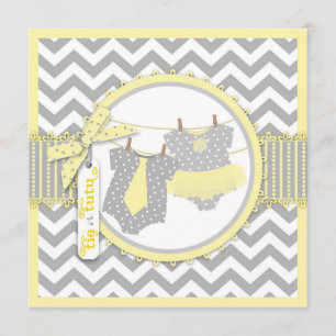 Convite Impressão Tie ou Tutu e Chevron Partido Revelaç