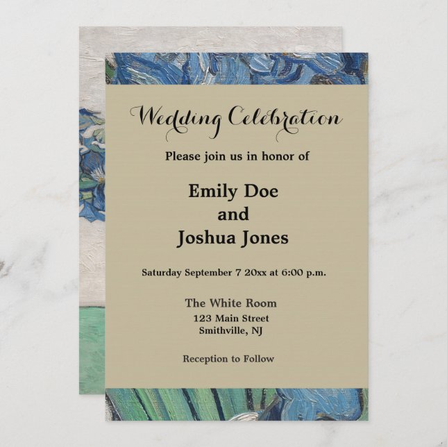 Convite Impressionismo da pintura de Van Gogh Iris Vase (Frente/Verso)