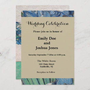 Convite Impressionismo da pintura de Van Gogh Iris Vase